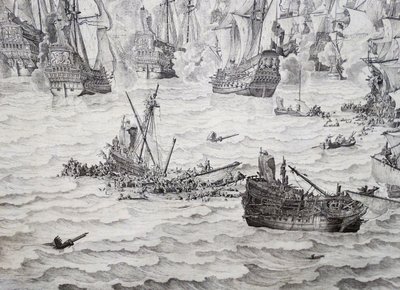 معركة ترهيدي بواسطة ويليم فان دي فيلدي الأكبر